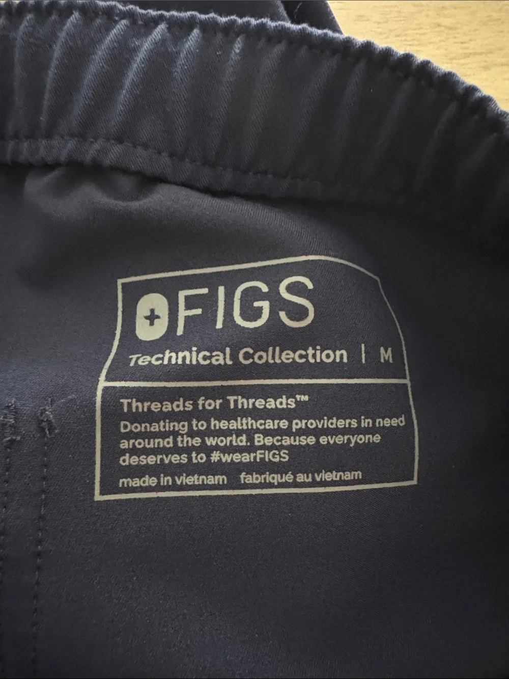 Figs Navy Drawstring Waist Straight-Leg Pants